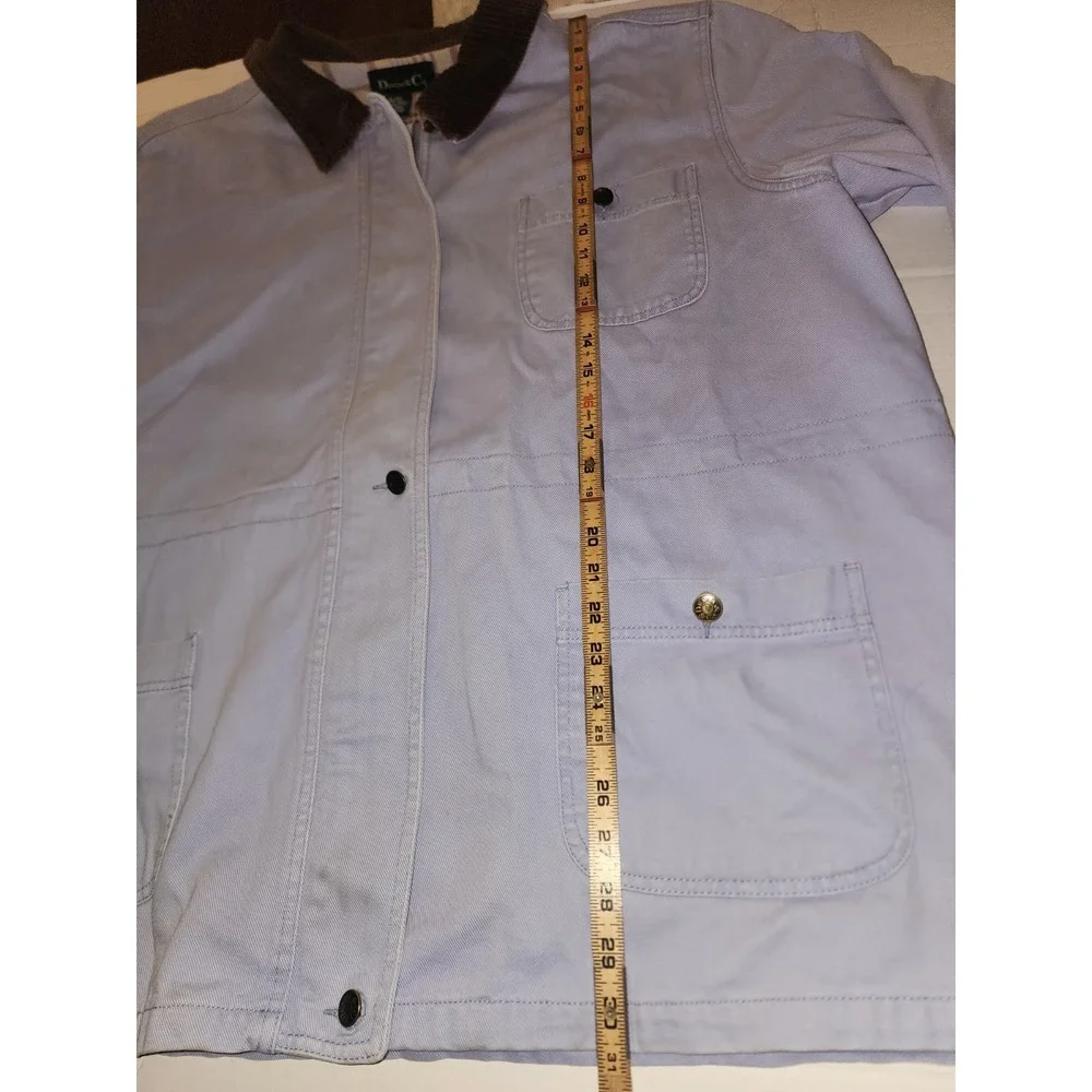 Vintage 90s Denim&CoLight BlueDenim Lined Chore Coat Corduroy Collar Women's 2XL